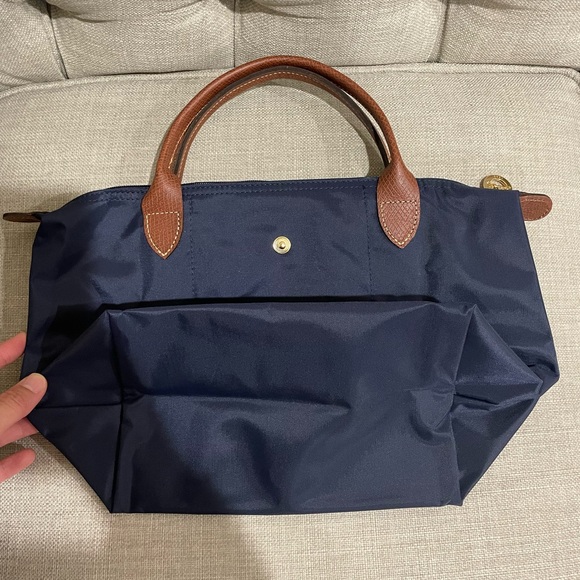 Longchamp Le pliage small tote bag in marine navy blue - Picture 2 of 12